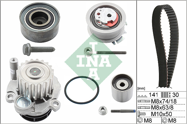 INA 530 0405 30 PUMP COOLING SET BELT TUNING GEAR 