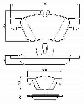 BOSCH ZAPATAS PARTE DELANTERA MERCEDES W210 CHRYSLER CROSSFIRE DODGE MAGNUM 2.0- 95- 