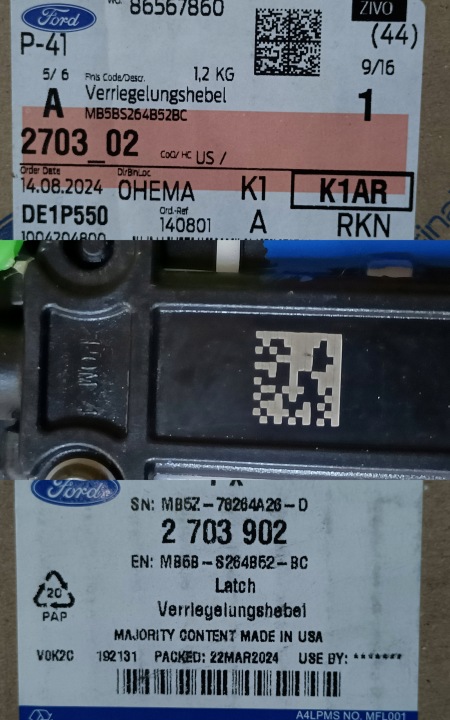 FORD EXPLORER 20- CHÂSSIS POIGNÉES SERRURE DE PORTE DROITS MB5B-S264B52-BC