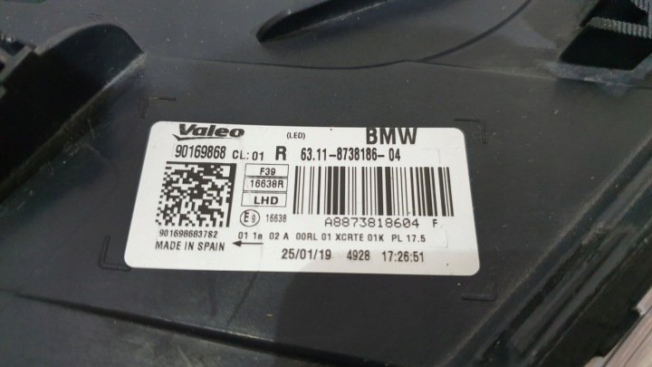 PHARE DROITE AVANT COMPLET LED BMW 2 PIÈCES F39 8738186-04