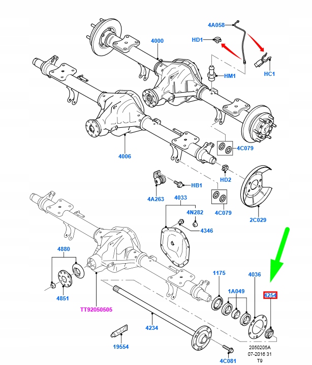 FORD TRANSIT MK3 MOYEU ROULEMENTS ARRIÈRE ESSIEUX DROITE ÉCROU 4875826