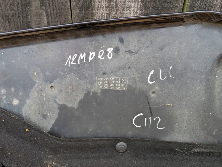 MERCEDES CLC CAPOT COUVERCLE COUVERCLES DE COFFRE AVANT INSONORISATION COULEUR C112