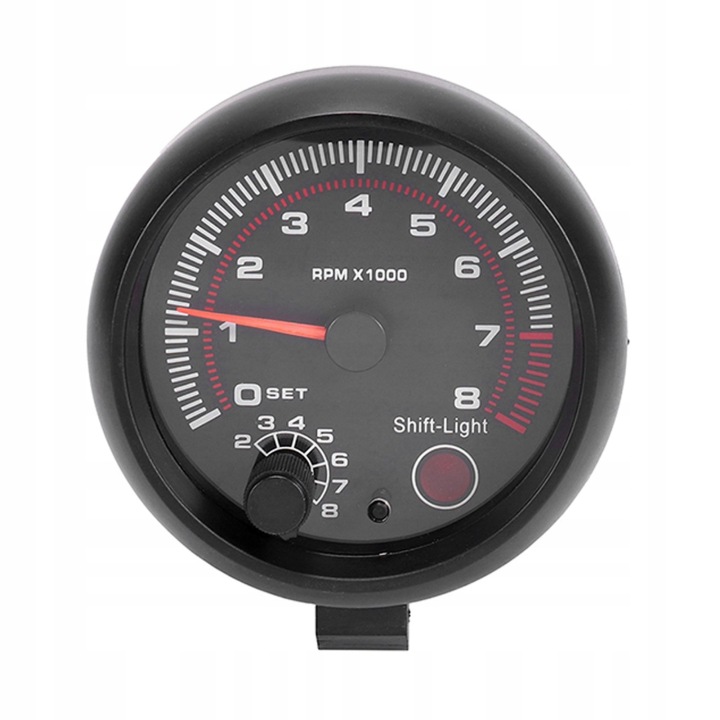 3,75 WYRUSZENIE AUTOMOBILE NOIR WHITE LIGHT TACHOMETR 0-8000 INDICATEUR