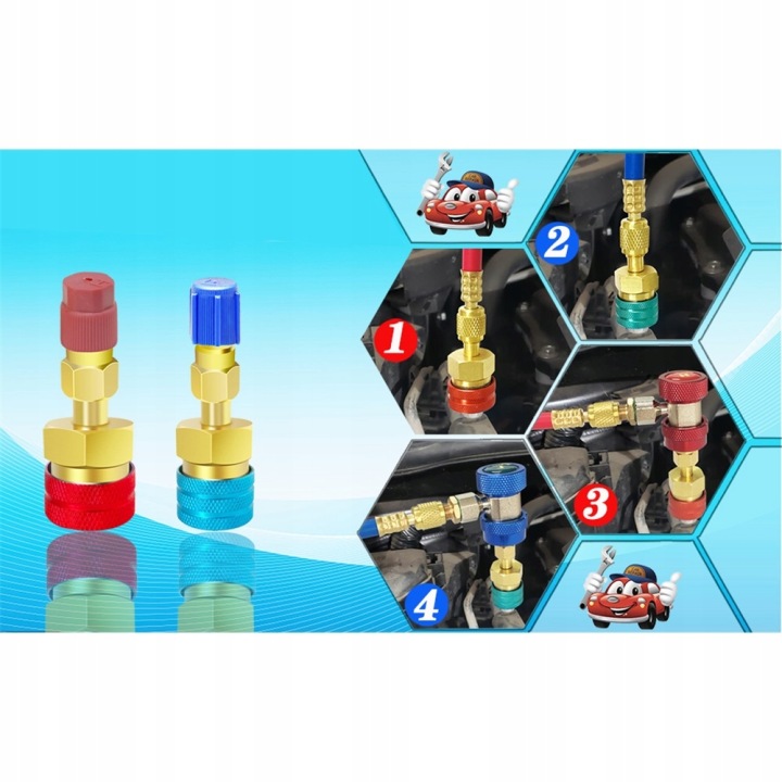 SZYBKOZLACZA CONNECTEURS CONNECTEURS VERS CLIMATISATION R1234YF ADAPTATEURS R1234A 3CCC