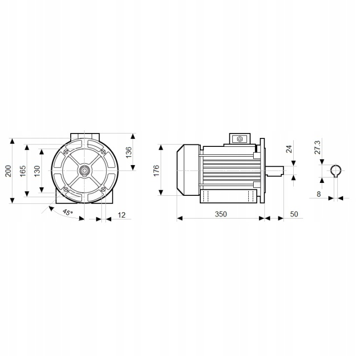 MOTEUR ÉLECTRIQUE 3-FAZOWY 400V IE3 1,5KW 1445 OBR/MIN INTERRUPTEUR KOA 1T