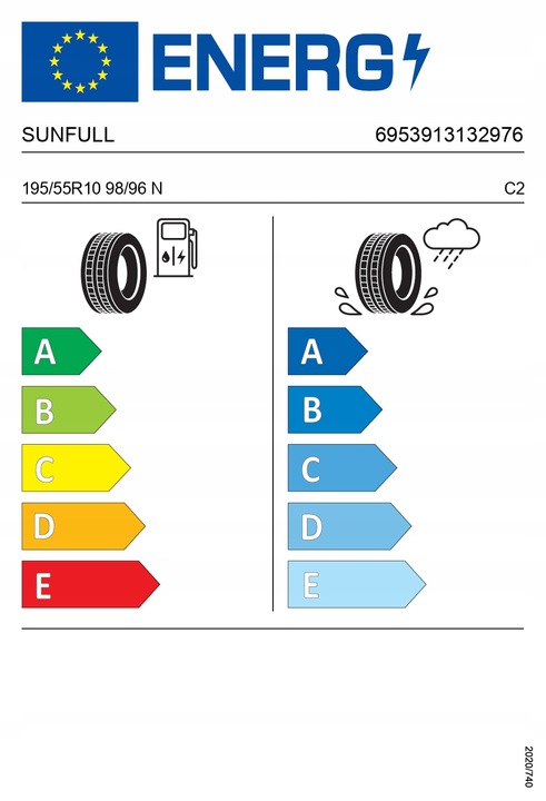 2 PIEZAS SUNFULL 195/55R10 98/96N SF-12 C LETNIA 