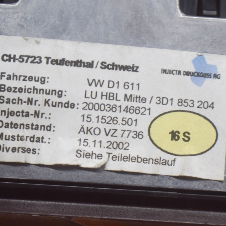 VOLKSWAGEN PHAETON 2003 BUSES GRILLES CONDUIT D'AIR TABLEAU DE BORD INSTRUMENTATION