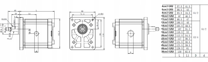 TRANSMISSION MULTIPLICATEUR IVS 60004-6 POMPE GR2 22CM3 33L VIS INTÉRIEUR