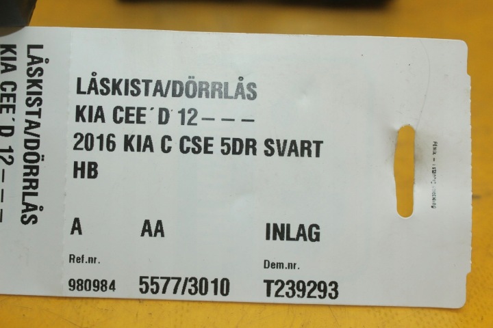 SERRURE DE PORTE DROIT ARRIÈRE 4 GOUPILLE KIA CEED II 81420-A2400 LHP