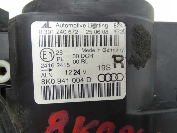 PHARE DROIT AVANT DROITE AVANT BIXENON AUDI A4 B8 UK 8K0941004D