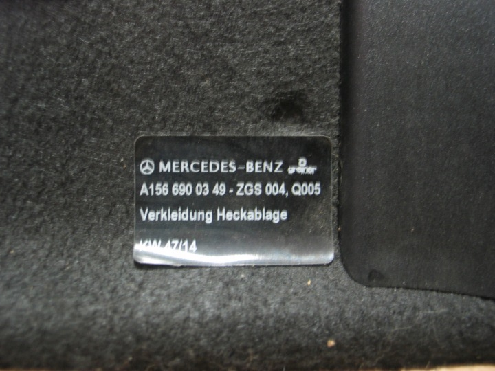 ÉTAGÈRE COUVERCLES DE COFFRE MERCEDES W156 X156 GLA 13-19R. A1566900349