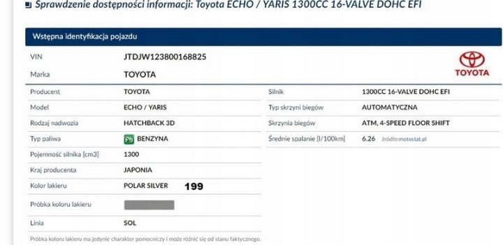 TOYOTA YARIS 02 1.3 RADIATEUR EAU AUTOMATE