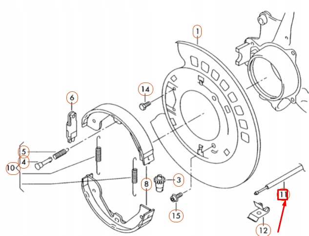 AUDI Q7 4L CÂBLE FREINS MANUEL ARRIÈRE ROUES 7L8609721C