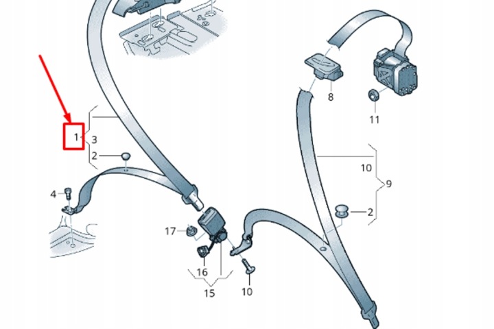 AUDI A5 F5 ARRIÈRE DROIT CEINTURE DE SÉCURITÉ 8W8857806B V04 NEUF ORIGINAL 8