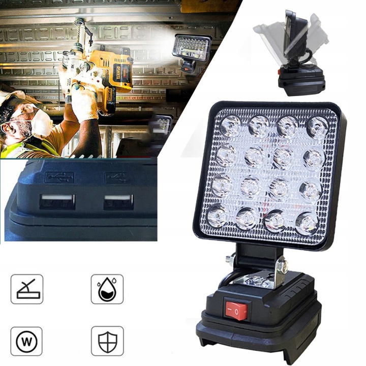 PHARE TRAVAILLÉ LED 27W PHARES ANTIBROUILLARD ANTIBUÉE 16LED HAUT PRODUCTIF SUR BATTERIE