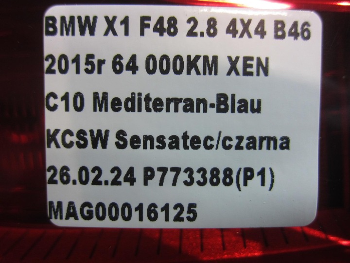 BMEN X1 F48 EE.UU. FARO PARTE TRASERA IZQUIERDA EN ALETA IZQUIERDO PARTE TRASERA 63217350717 7350717 