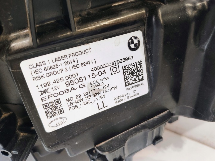 PHARE GAUCHE GAUCHE AVANT AVANT BMW 4 G22 G23 G26 M4 M3 G80 LASER 9505115-04