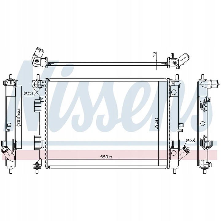 CHLODNICA, SISTEMA DE REFRIGERACIÓN DEL MOTOR NISSENS 67555 