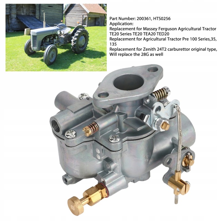 KIT ZAMIENNY CARBURATEUR 200361 HTS0256 VERS ZENITH 24T2 MASSEY FERGUSON TE20
