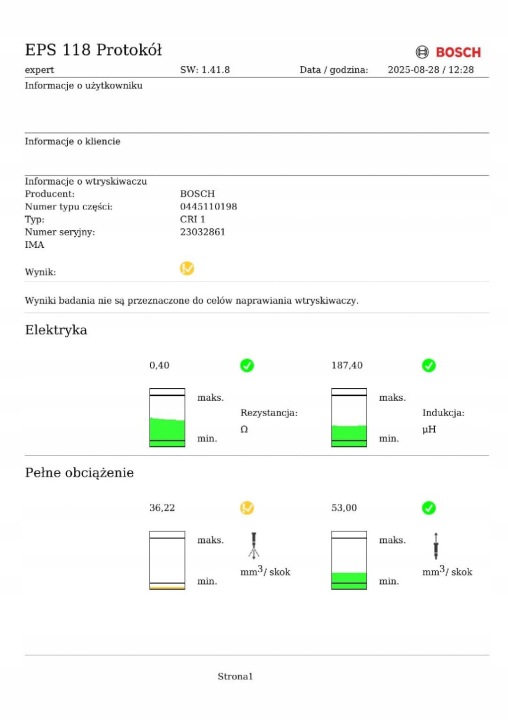 MERCEDES VANEO W414 1.7CDI INJECTEUR BOSCH 0445110198 TEST