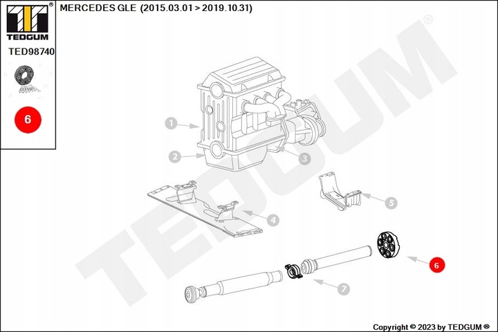 JOINT ÉLASTIQUE ARBRE DB W211/W212 05- JEU AVEC SRUBAMI
