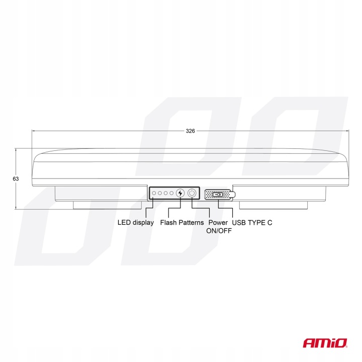 POUTRE AVERTISSEMENT SANS FIL LED AVEC TÉLÉCOMMANDE R65 R10 12V 24V AMIO-04369