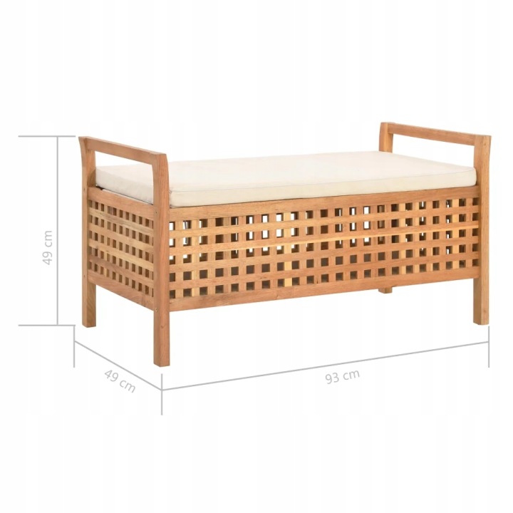 BANC AVEC SCHOWKIEM, 93X49X49 CM, LITE BOIS ORZECHOWE