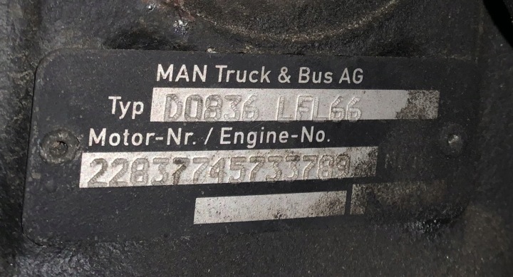 COMPLET MOTEUR MAN TGL TGM 290 KM D0836 LFL63