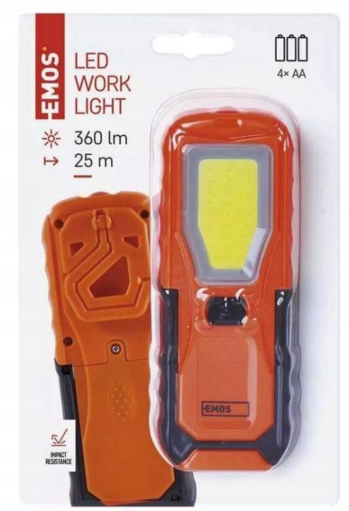 LAMPE DE POCHE LED COB 5W PIÈCE LED 4X AA, EMOS, P4110