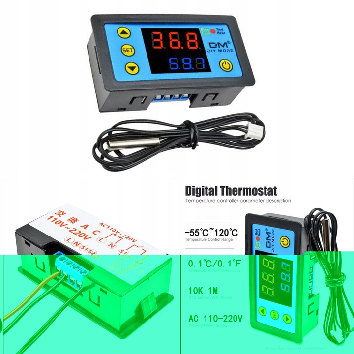 DIGITAL REGULADOR TEMPERATURA 220 V TERMOREGULADOR 