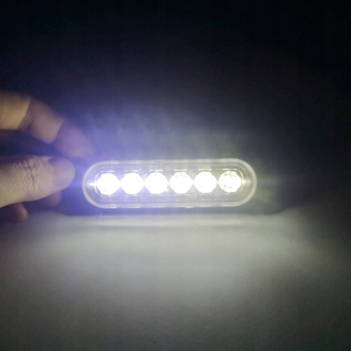 4X PHARE CONTOUR STROBO 6 LED 12V-24V, BLANC
