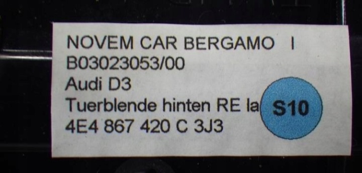 MOULURE PORTES ARRIÈRE DROIT AUDI A8 D3 LONG 4E4867420C 3J3