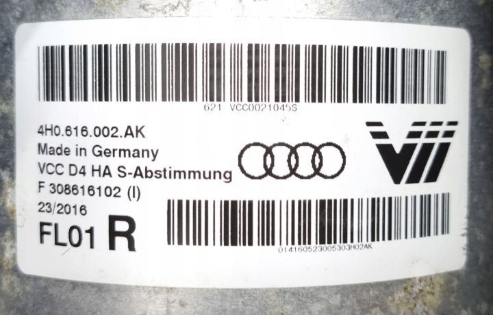 AMORTISSEUR DROIT ARRIÈRE AUDI A8 4H D4 4H0616002AK