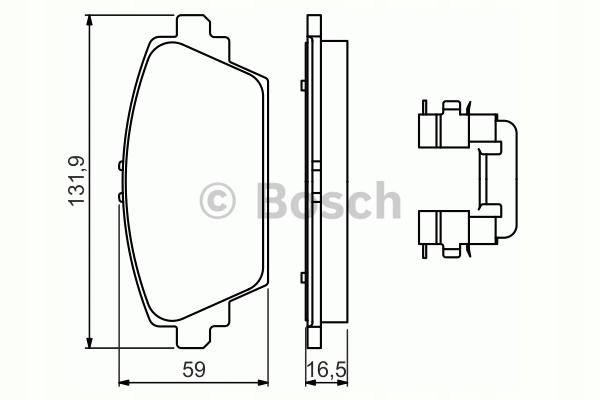 BOSCH PLAQUETTES AVANT NISSAN ALMERA TINO, PRIMERA 1.6-2.2D 08.00-