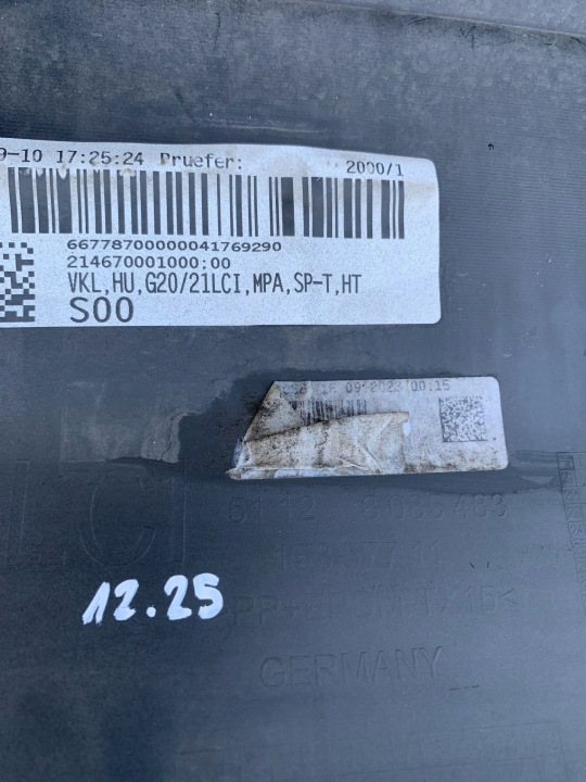 PARE-CHOCS ARRIÈRE BMW 3 III G20 MODULE RESTYLAGE 22R PDC 51128085483 12.25
