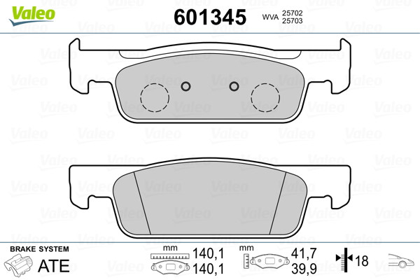 ZAPATAS DE FRENADO VALEO 601345 