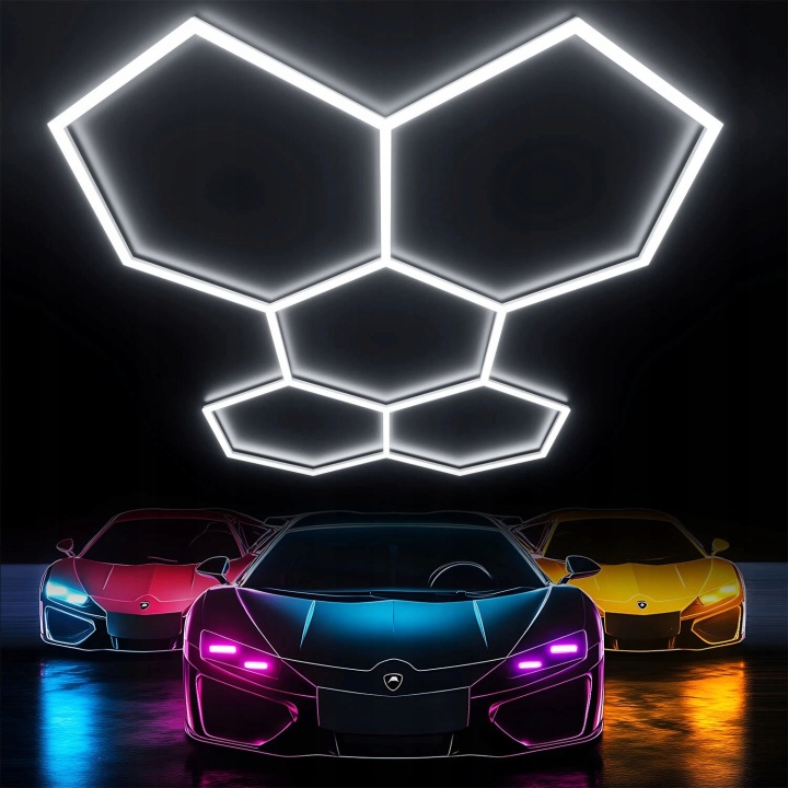 PHARE 5 X HEXAGON LED PLASTER MIODU ÉCLAIRAGE PANNEAU WARSZTAT GARAZ