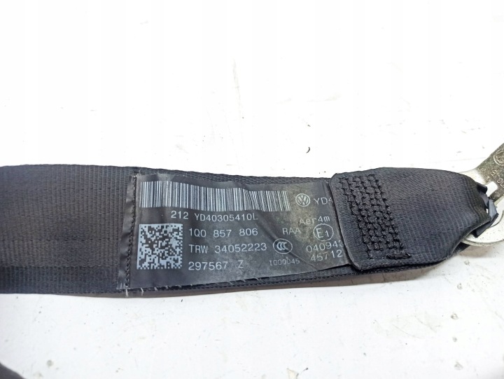VOLKSWAGEN EOS 2010 DROITE CÔTÉ CEINTURE DE SÉCURITÉ SIÈGES ARRIÈRE