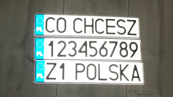 POLSKA PLACA + CUADRO PARA TABLICE REJESTRACYJNA 