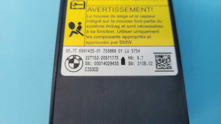 BMW X3 G01 LCI SDRIVE30I 23R CAPTEUR ZAJECIA SIÈGES 735889 6991455