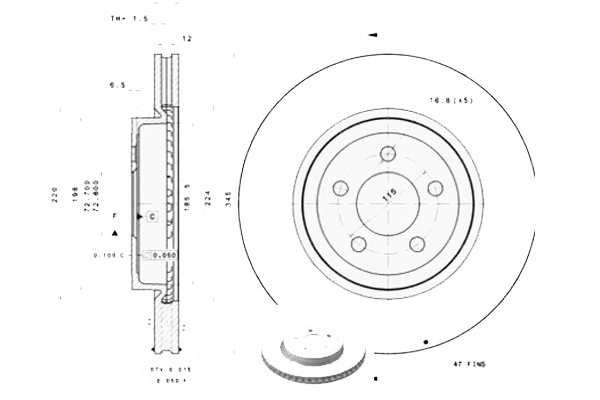 DISCOS DE FRENADO 2 PIEZAS CHRYSLER 300 C 300C DODGE C 