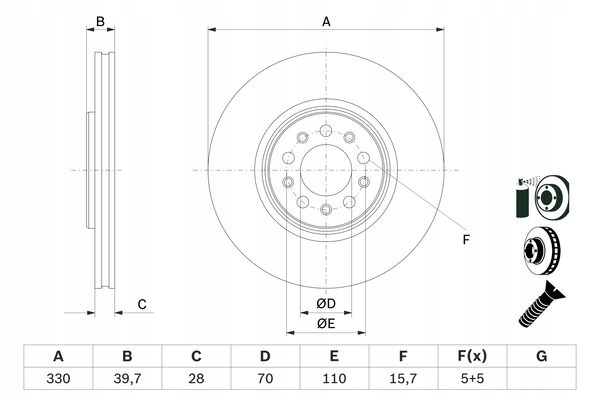 DISCO HAM. JEEP P. CHEROKEE 2,0-2,2 CRD/2,4-3,2 4X4 14- 0 986 479 F66 