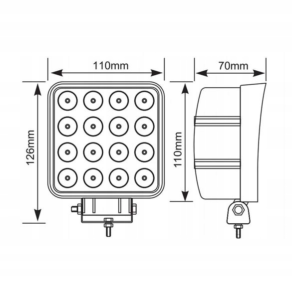 FARO EN FUNCIONAMIENTO HALÓGENO DIODO LUMINOSO LED 48W 16X3W 12V 24V 