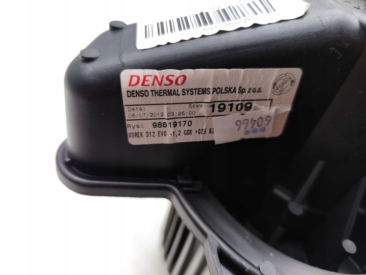 FIAT 500 VENTILATEUR CONDUIT D'AIR VENTILATEUR 1.2 LPG ESSENCE 51KW (69 HP) 2012