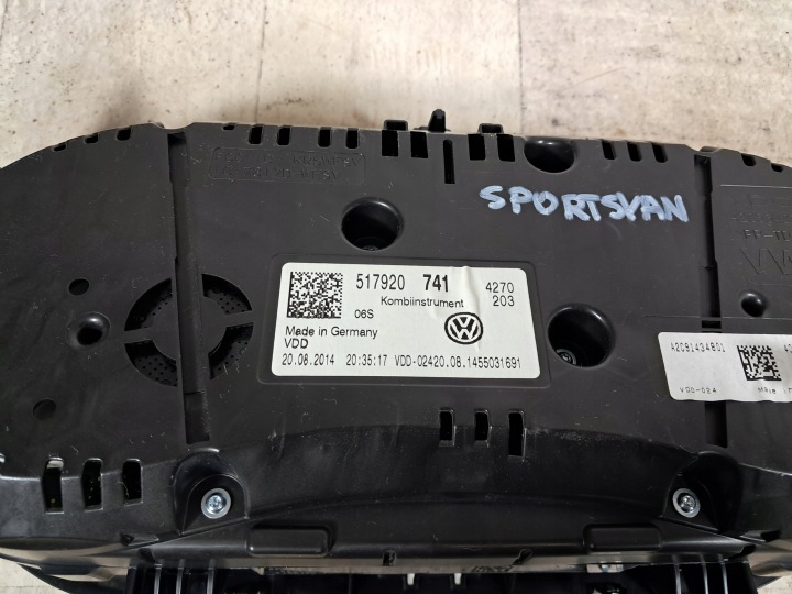 VW GOLF SPORTSVAN COMPTEUR TABLEAU DE BORD EUROPE 2.0TDI 517920741