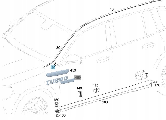 SAGTIS JUOSTOS OZDOBNEJ STIKLAI P MERCEDS GLB W247 nuotrauka 1