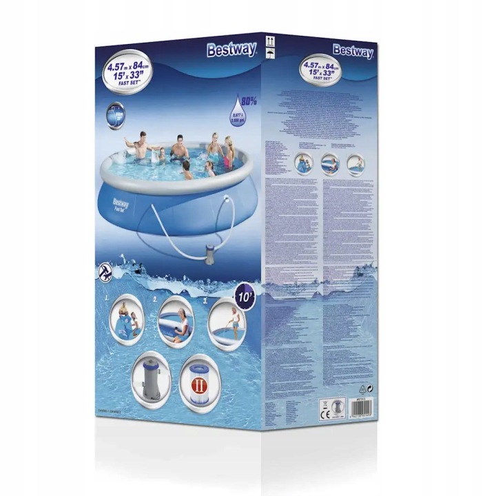 BESTWAY BASEN FAST SET AVEC ENSEMBLE ACCESSOIRES 457 X 84 CM, 57313