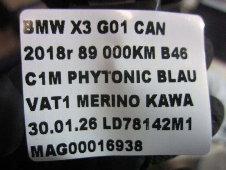 BMW X3 G01 AGRAFE PANNEAU AVANT AGRAFE CROCHET DROIT GAUCHE 72117414301 7414301