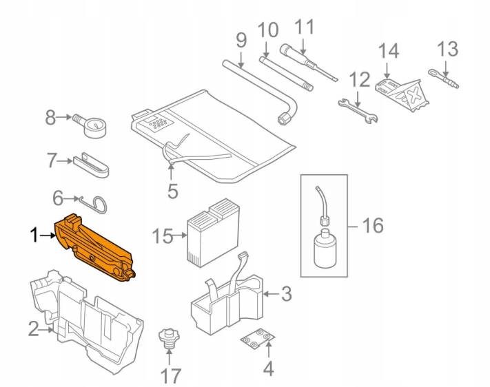 AUDI Q5 8R RESTYLAGE JACK 8R0011031K
