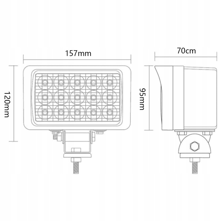 2XHALOGEN LED 45W ANTIBUÉE PHARE TRAVAILLÉ PROJECTEUR 12/24V PUISSANT VERS PELLETEUSE